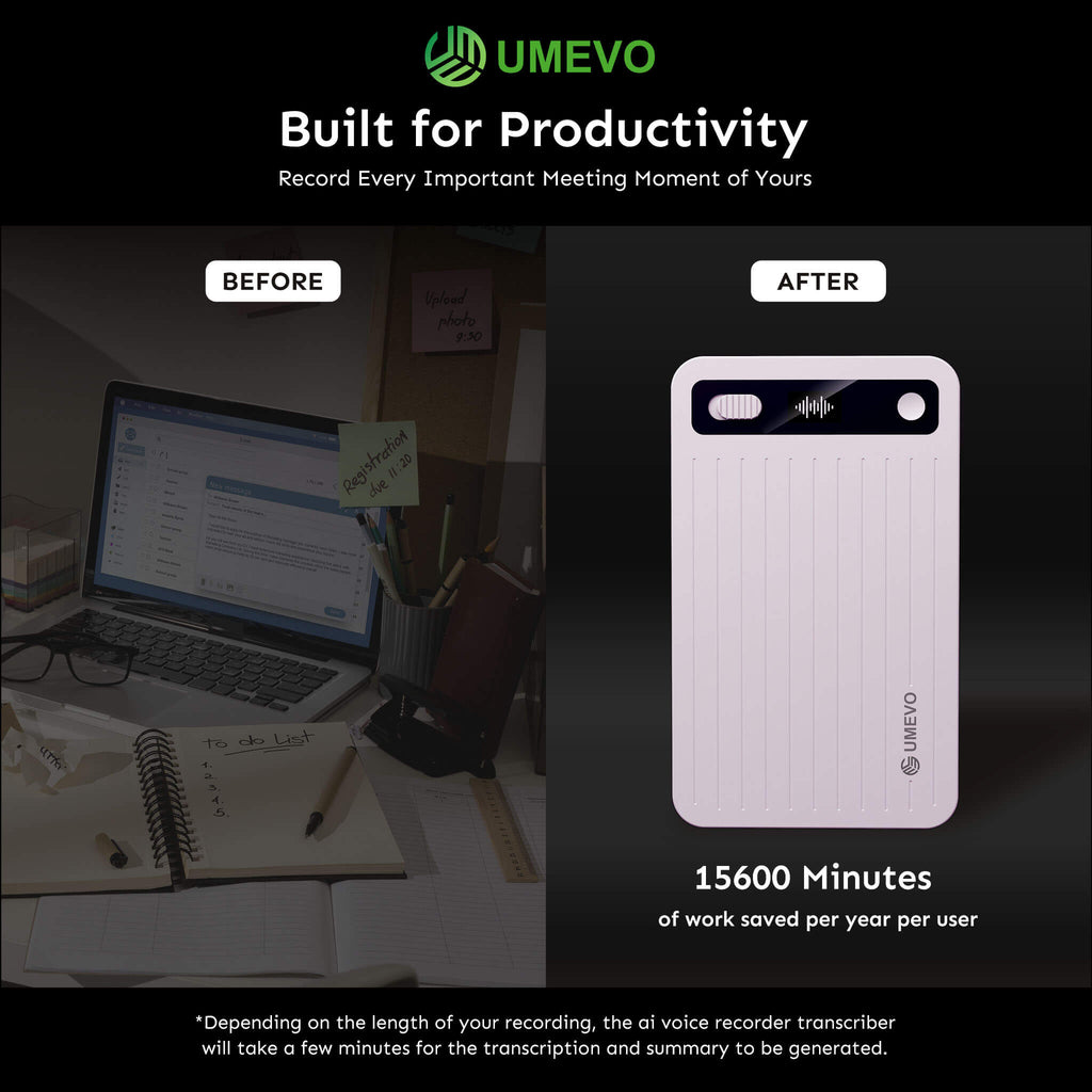 UMEVO Note Plus -  Magnetic Call Recorder AI Voice Recorder, Transcribe & Summarize by ChatGPT