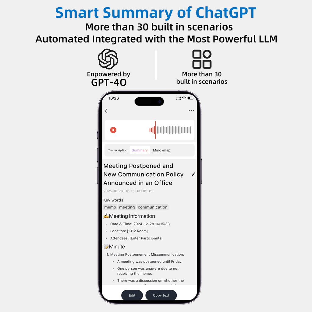 UMEVO Note - AI Voice Recorder - Accuracy Translation & Smart Summarization