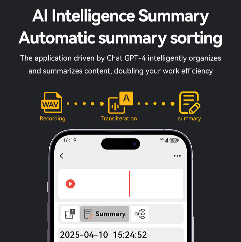 UMEVO-SL Note Screen-free AI Voice Recorder, Transcribe & Summarize by ChatGPT