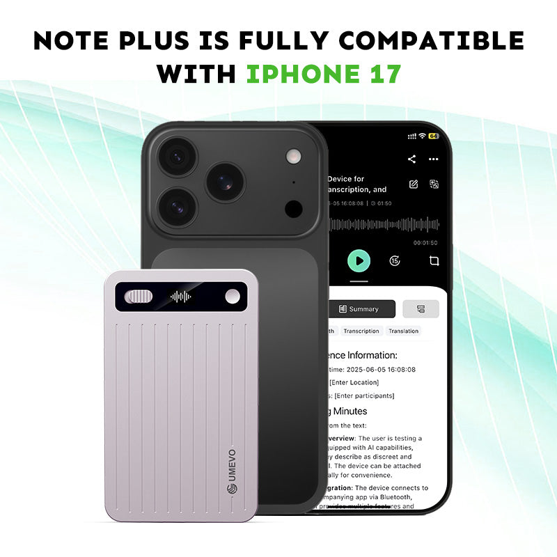 UMEVO Note Plus - Magnetic AI Voice Recorder: HD Noise Reduction & Mobile AI Assistant | Voice Transcription & Summary Powered by ChatGPT