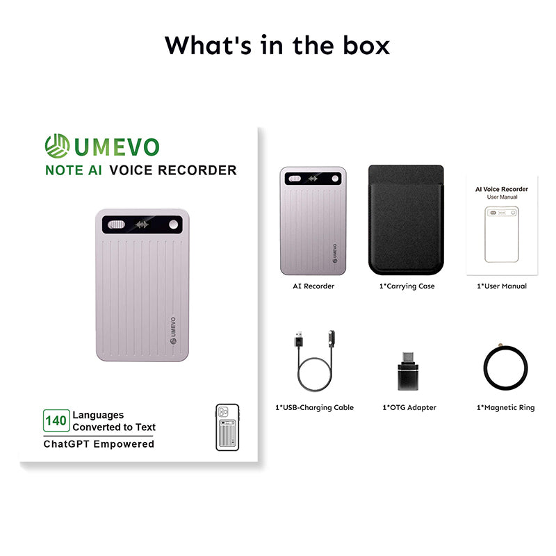 UMEVO Note Plus -  Magnetic Call Recorder AI Voice Recorder, Transcribe & Summarize by ChatGPT